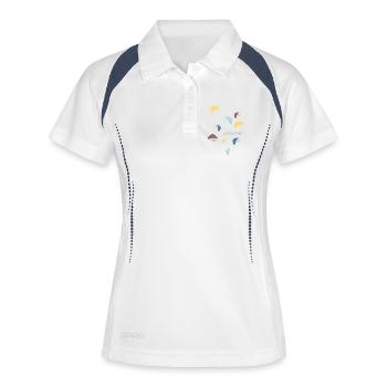 Kitesurf Motif Pastel - Polo respirant Femme - blanc/marine - Devant