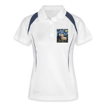 Sheep Van Gogh Style Starry Night - Women's Polo breathable - white/navy - Front