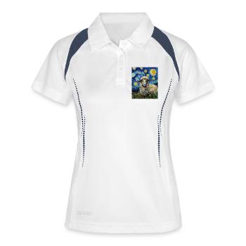 Sheep Van Gogh Style Starry Night - Women's Polo breathable - white/navy - Front
