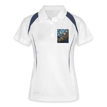 Sloth Van Gogh Style Starry Night - Women's Polo breathable - white/navy - Front