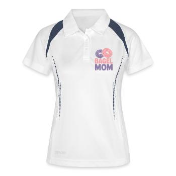 Bagels Spruch Bagel Mama Lustiges Bagels Geschenk - Frauen Polo atmungsaktiv - Weiß/Navy - Vorne