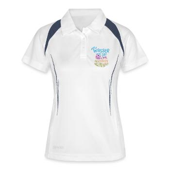 Bierliebhaber Bier Spruch Biertrinker Saufen - Frauen Polo atmungsaktiv - Weiß/Navy - Vorne