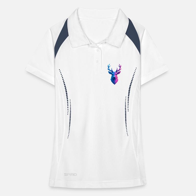 Renne de Noël Low Poly Polo respirant Femme