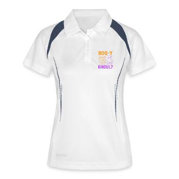 Halloween Gender Reveal - Frauen Polo atmungsaktiv - Weiß/Navy - Vorne