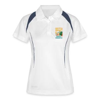 Crypto Chart Therapist, Investing  - Women's Polo breathable - white/navy - Front