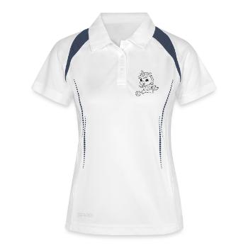 Football Licorne Drôle Dessin animé Art - Polo respirant Femme - blanc/marine - Devant