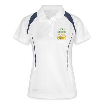 Bierliebhaber Bier Spruch Biertrinker Saufen - Frauen Polo atmungsaktiv - Weiß/Navy - Vorne