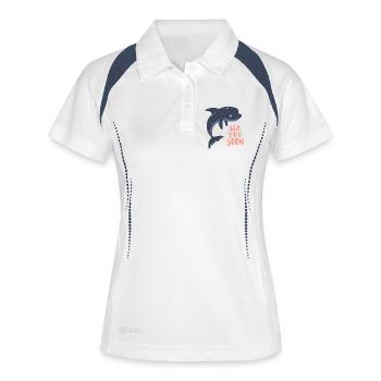 Nautic Design Dolphin Sea A bientôt - Polo respirant Femme - blanc/marine - Devant