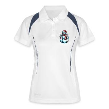 Père Noël Sports de Noël - Polo respirant Femme - blanc/marine - Devant