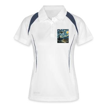 OVNI Alien Alien soucoupe volante - Polo respirant Femme - blanc/marine - Devant