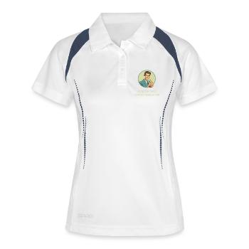 Work Time Fraud – Certified Professional  - Frauen Polo atmungsaktiv - Weiß/Navy - Vorne