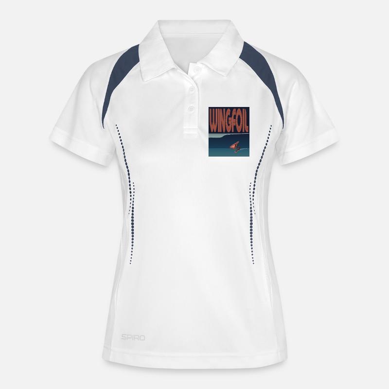 Wingfoiler Shaft - Women's Polo breathable - white/navy