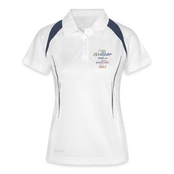 Climat douillet crêpe âme - Polo respirant Femme - blanc/marine - Devant