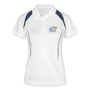 Néon Chiffres 6 7 Noël - Polo respirant Femme - blanc/marine - Devant