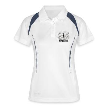 Bigouden Country Geschenk Bretonischer Kopfschmuck Souvenir - Frauen Polo atmungsaktiv - Weiß/Navy - Vorne