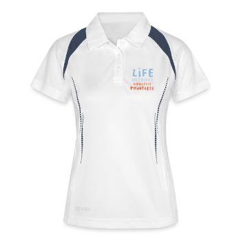 Professeur de mathématiques Dire Professeur de mathématiques drôle - Polo respirant Femme - blanc/marine - Devant