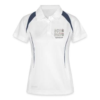 Collection de plantes vintage - Polo respirant Femme - blanc/marine - Devant