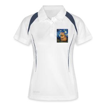 Capybara Van Gogh Style Starry Night - Women's Polo breathable - white/navy - Front