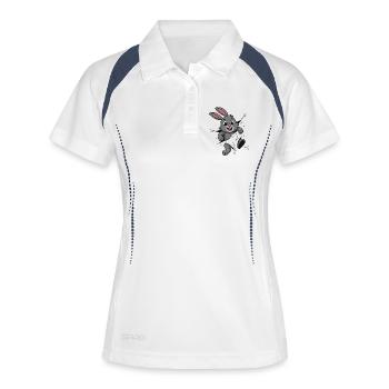 Cute Comic Bunny – Perfect for Kids & Animal Fans - Women's Polo breathable - white/navy - Front