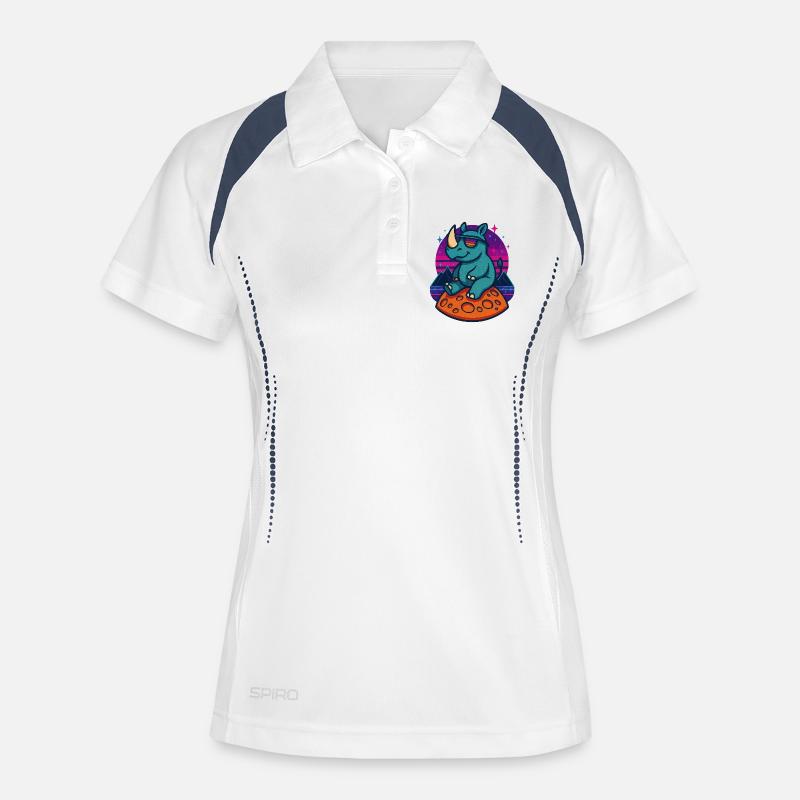 Cosmic Rhino Retro - Women's Polo breathable - white/navy