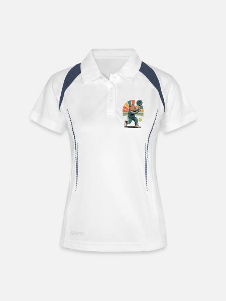 Capybara plays padel tennis in retro style - Women's Polo breathable - white/navy