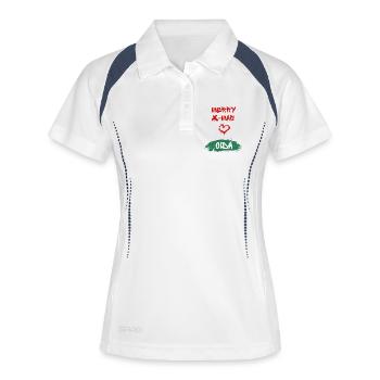 Xmas, Oida - Frauen Polo atmungsaktiv - Weiß/Navy - Vorne