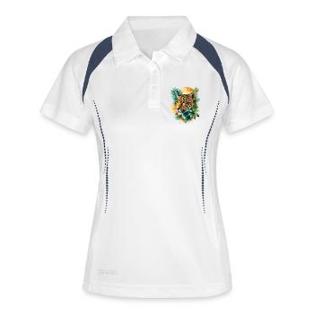 Watercolor leopard in the jungle - Women's Polo breathable - white/navy - Front