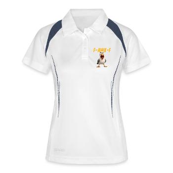 F-Awk-F Möwe Lustige Möwe FAWKF F Awk F - Frauen Polo atmungsaktiv - Weiß/Navy - Vorne