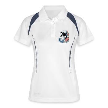 Orque dans les vagues tropicales - Polo respirant Femme - blanc/marine - Devant