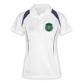 Goa Trance Arbre de Vie Champignons - Polo respirant Femme - blanc/marine - Devant