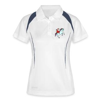 Santa Riding Unicorn Magical Christmas Outfit - Women's Polo breathable - white/navy - Front
