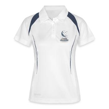 Lune Sommeil Paresseux - Polo respirant Femme - blanc/marine - Devant
