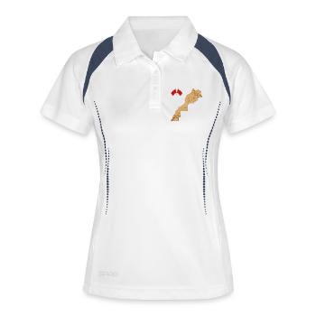 Landkarte Marokko Vintage Flaggen - Frauen Polo atmungsaktiv - Weiß/Navy - Vorne