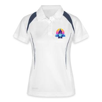 WOKE IS BROKE - Synthwave Gnome Christmas Gnome - Women's Polo breathable - white/navy - Front
