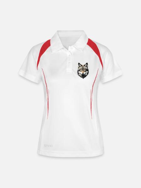 Wolf Head Portrait - Women's Polo breathable - white/navy