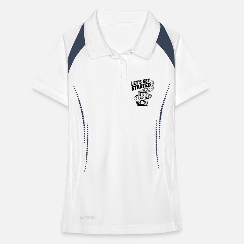Let's Get Started Coffee Mug Women's Polo breathable