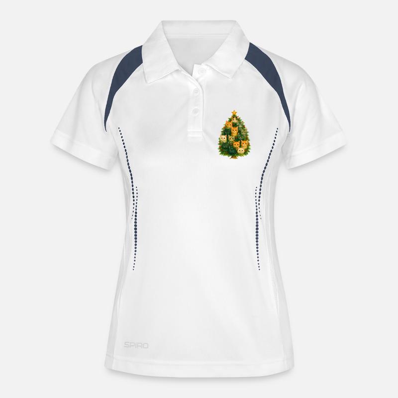 Cats Christmas Tree Collage - Women's Polo breathable - white/navy