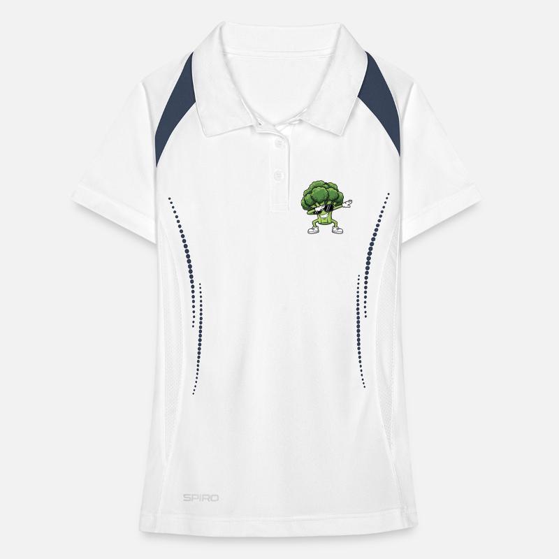 Broccoli Cool Dancer with Glasses Women's Polo breathable