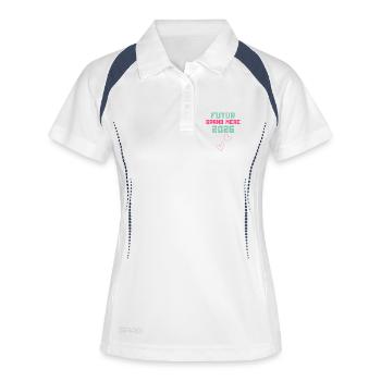 Zukünftige Großmutter 2026 - Frauen Polo atmungsaktiv - Weiß/Navy - Vorne