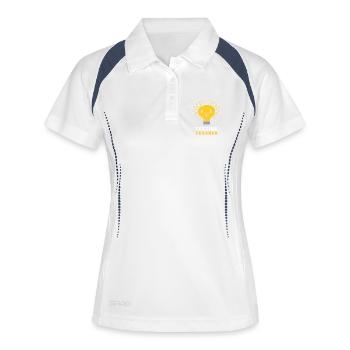 Prüfung Lehrer Abi Abitur - Frauen Polo atmungsaktiv - Weiß/Navy - Vorne