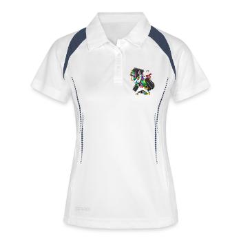 Dabbing Unicorn Graduation Kids 2026 Abschlag - Frauen Polo atmungsaktiv - Weiß/Navy - Vorne