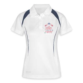 Geschenk Weihnachten - Frauen Polo atmungsaktiv - Weiß/Navy - Vorne