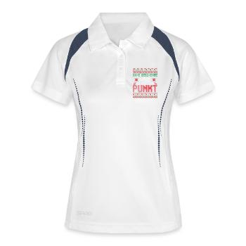 Weihnachtsmann Weihnachtszeit Weihnachts - Frauen Polo atmungsaktiv - Weiß/Navy - Vorne