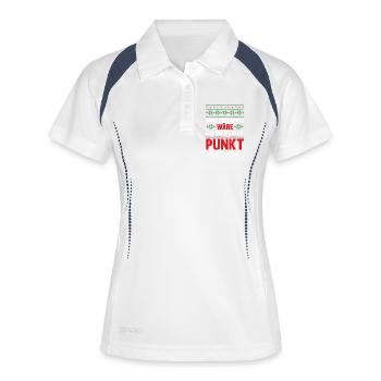 Weihnachtsmann Weihnachtszeit Weihnachts - Frauen Polo atmungsaktiv - Weiß/Navy - Vorne