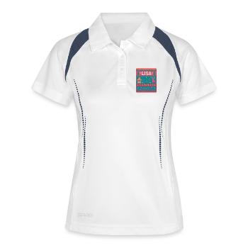Nom de fête Lisa moche style de Noël, Noël - Polo respirant Femme - blanc/marine - Devant