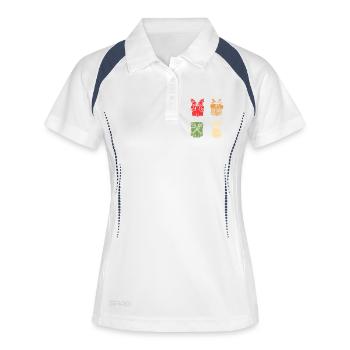 Weihnachtsmann Weihnachtszeit Weihnachten - Frauen Polo atmungsaktiv - Weiß/Navy - Vorne