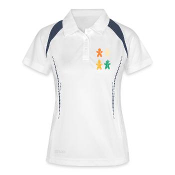 Weihnachtsmann Lebkuchen Weihnachten - Frauen Polo atmungsaktiv - Weiß/Navy - Vorne