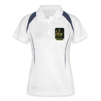 Ingénieur certifié Boilie pour les passionnés de pêche - Polo respirant Femme - blanc/marine - Devant