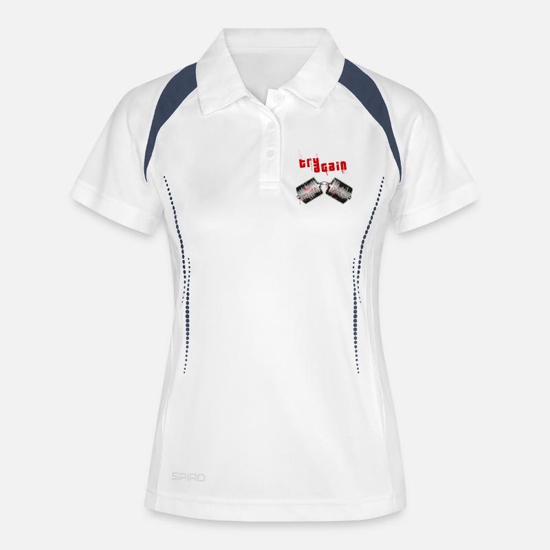 Power Lifting - Women's Polo breathable - white/navy