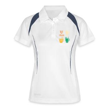 Weihnachtsmann Glühwein Weihnachten - Frauen Polo atmungsaktiv - Weiß/Navy - Vorne
